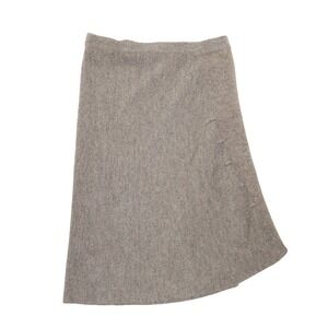 Beyond Threads Midi Skirt Women XL Knit A-Line Alpaca Wool Blend Grey Heather